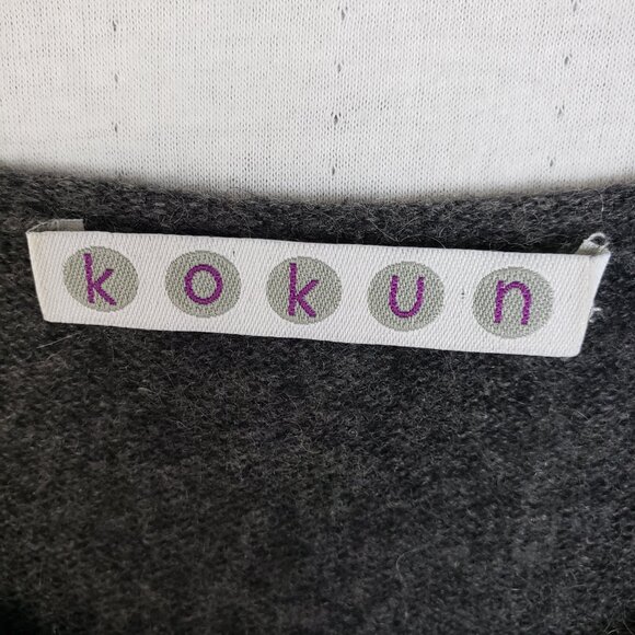 KOKUN 100% Cashmere Sweater Dress Tunic Knit Gray size S Relaxed Fit Lagenlook - Picture 3 of 11